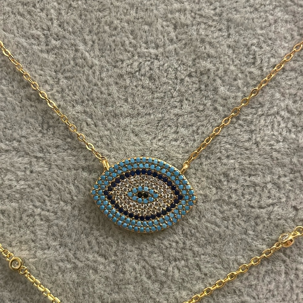 Silver 925 Blue Eye Silver Necklace